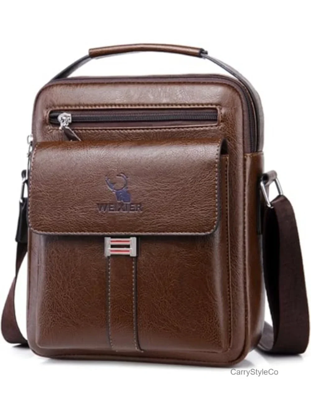 Vintage PU Leather Messenger Bag Crossbody Shoulder Purse for Men